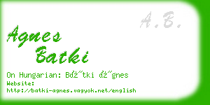 agnes batki business card